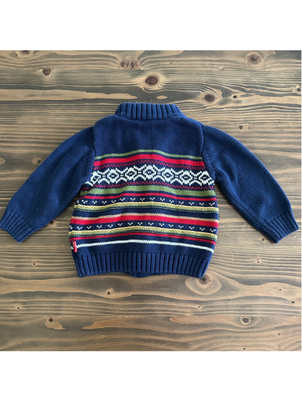 Gymboree Fair Isle Sweater Baby 12-18 Months Navy Full Zip Nordic Knit - Picture 4 of 6